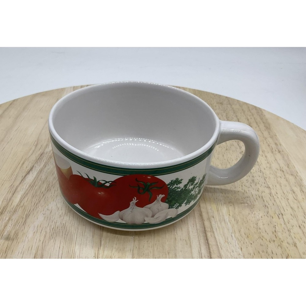 Vegetable‎ Tomato Garlic Onion Ceramic Soup Mug Bowl With Handle Kitchen Decor